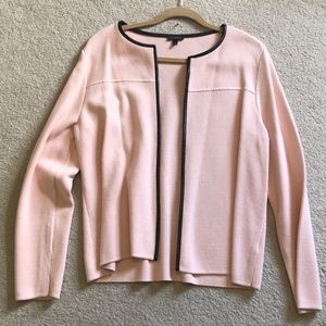 Pink Sweater/Blazer with Leather trim